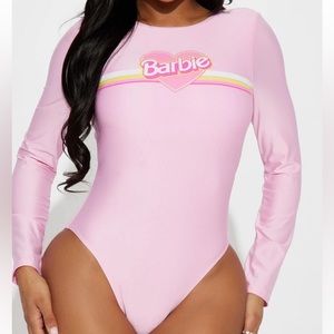 🎉HP🎉 Barbie Bathing Suit One piece Sexy Long Sleeve Bodysuit large
